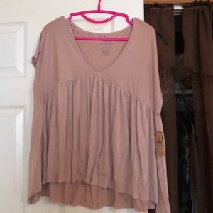 Blush pink high low shirt